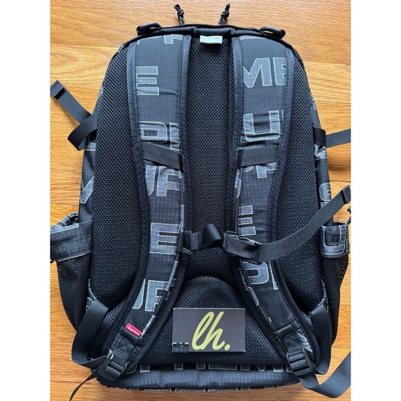 Supreme FW21 Black Canvas All Over Print Backpack - Picture 3 of 6